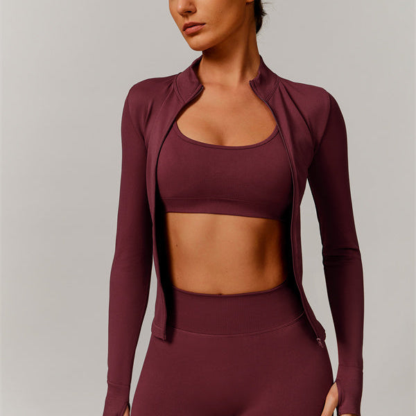 The Nova Luxe Jacket Sports Bra Shorts 3-Piece Set
