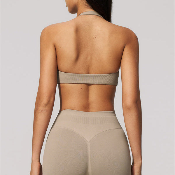 The Velvetine Halter Sports Bra Leggings 2-Piece Set