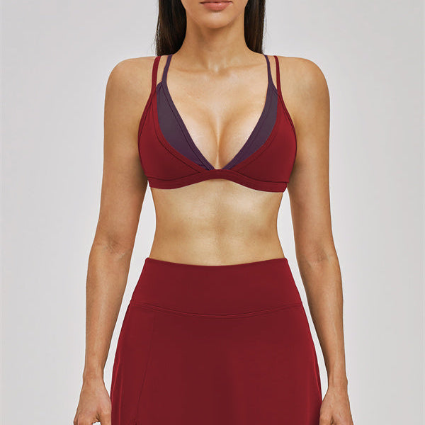 The Seraphine Layered V Sports Bra Skirt 2-Piece Set