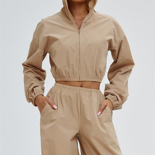 The Svelte UV protection Crop Hoodie Sweatpants 2-Piece Set