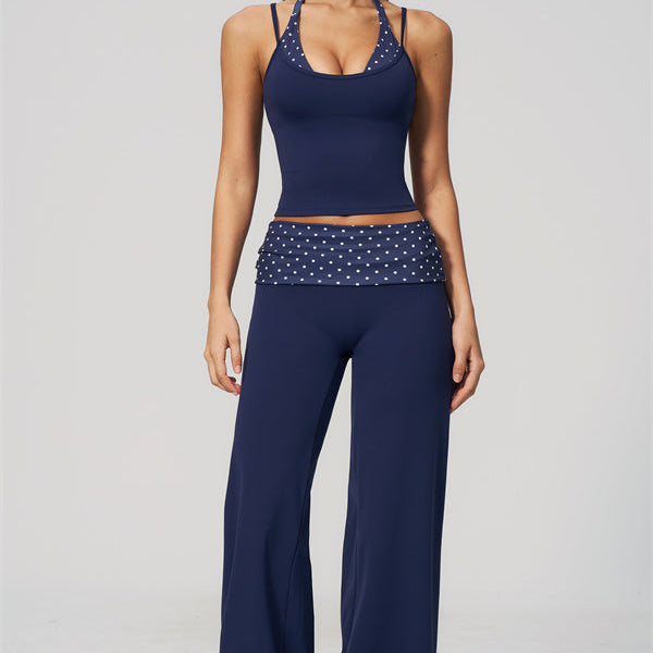The Enliven Halter Tank Top Straight Leg Pants 2-Piece Set