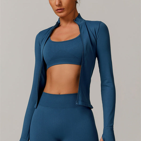 The Nova Luxe Jacket Sports Bra Shorts 3-Piece Set
