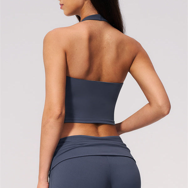 The Twirl Wide Strap Halter Crop Top Shorts 2-Piece Set