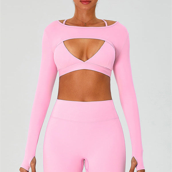 The Ember Sports Bra Crop Top Flared Leggings 3-Piece Set