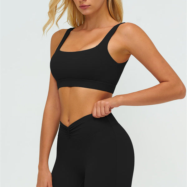The Lushness V-Back Sports Bra Flared Leggings 2-Piece Set
