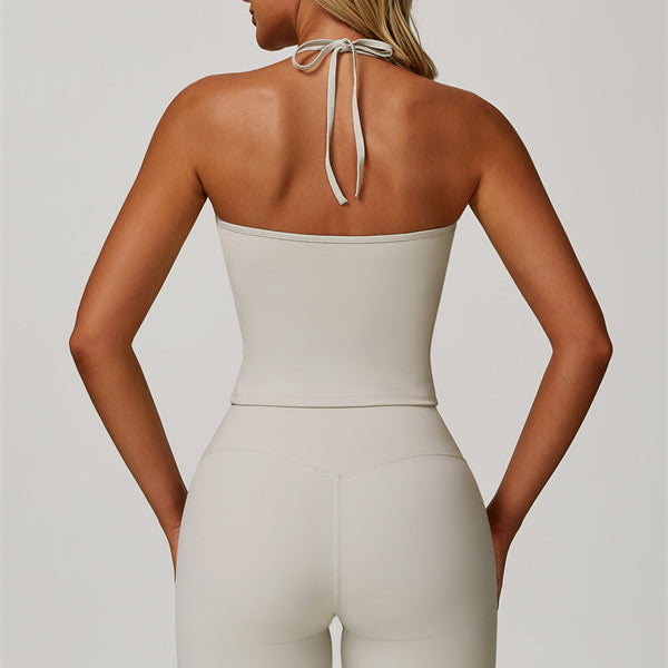 The Surge Halter Crop Top Flared Leggings 2-Piece Set