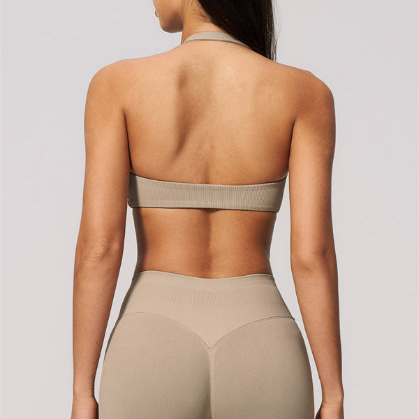 The Velvetine Halter Sports Bra Shorts 2-Piece Set