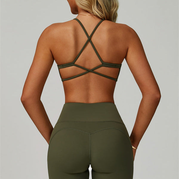 The Bold Cross Back Sports Bra Flared Leggings 2-Piece Set