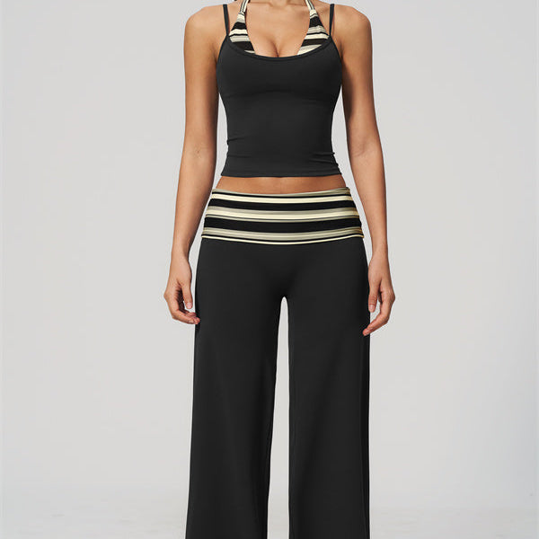 The Enliven Halter Tank Top Straight Leg Pants 2-Piece Set