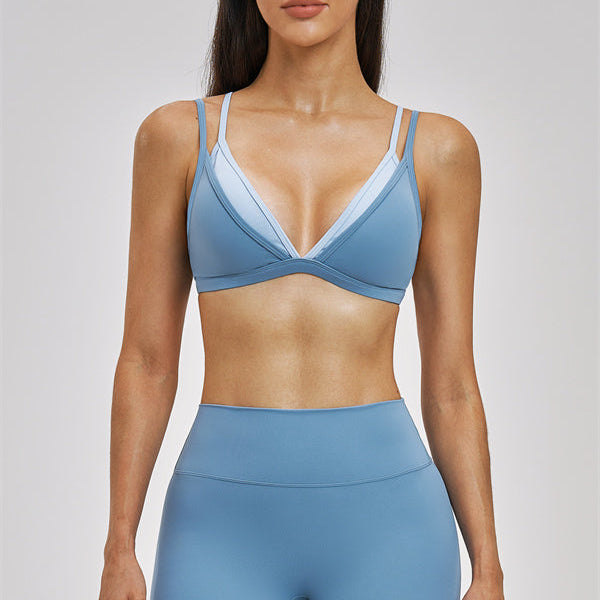 The Seraphine Layered V Sports Bra Shorts 2-Piece Set