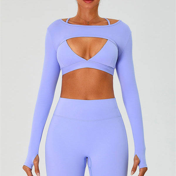 The Ember Sports Bra Crop Top Flared Leggings 3-Piece Set