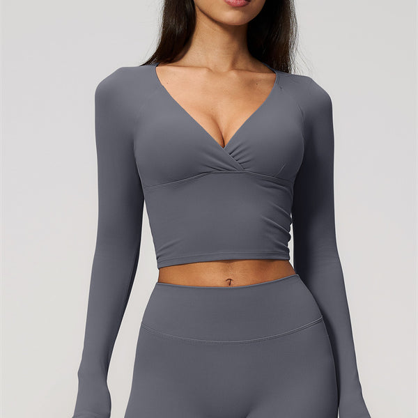 The Lox Long Sleeve Crop top Shorts 2-Piece Set