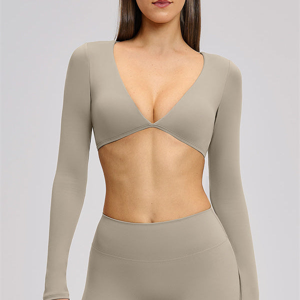 The Zestful Long Sleeve Crop Top Shorts 2-Piece Set