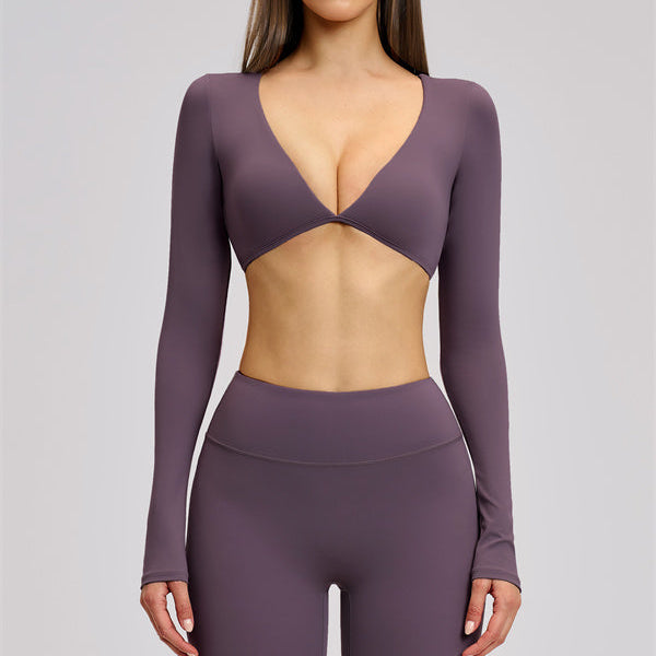 The Zestful Long Sleeve Crop Top Leggings 2-Piece Set