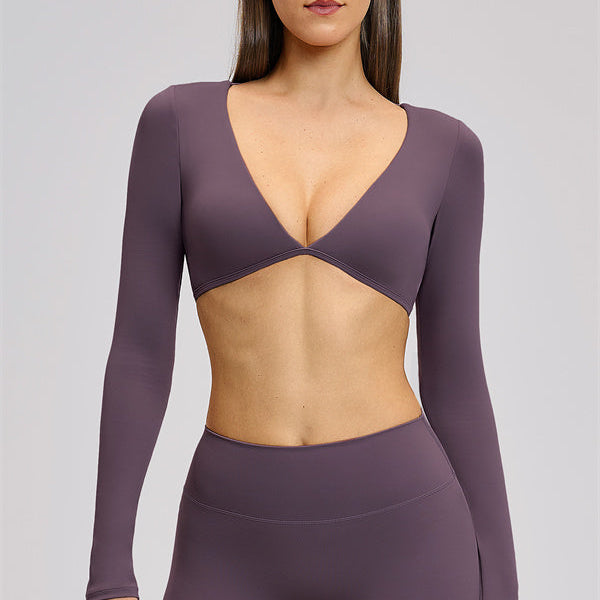 The Zestful Long Sleeve Crop Top Shorts 2-Piece Set