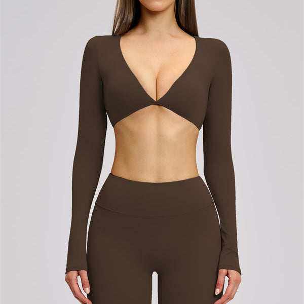 The Zestful Long Sleeve Crop Top Leggings 2-Piece Set