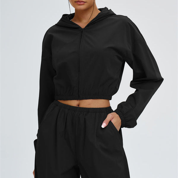 The Svelte UV protection Crop Hoodie Sweatpants 2-Piece Set