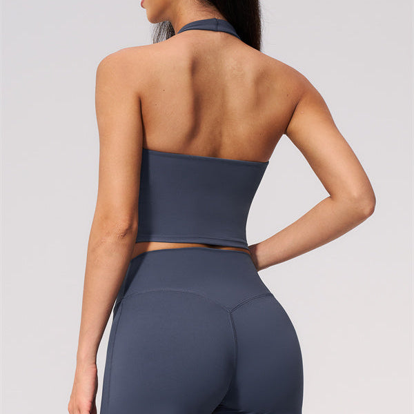 The Twirl Wide Strap Halter Crop Top Straight Leg Pants 2-Piece Set