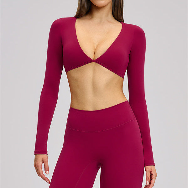 The Zestful Long Sleeve Crop Top Leggings 2-Piece Set