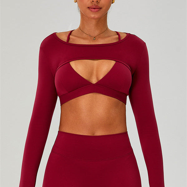 The Ember Sports Bra Crop Top Shorts 3-Piece Set