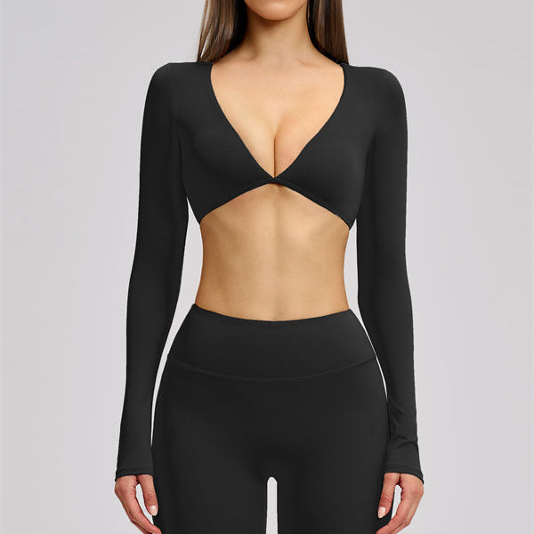 The Zestful Long Sleeve Crop Top Leggings 2-Piece Set