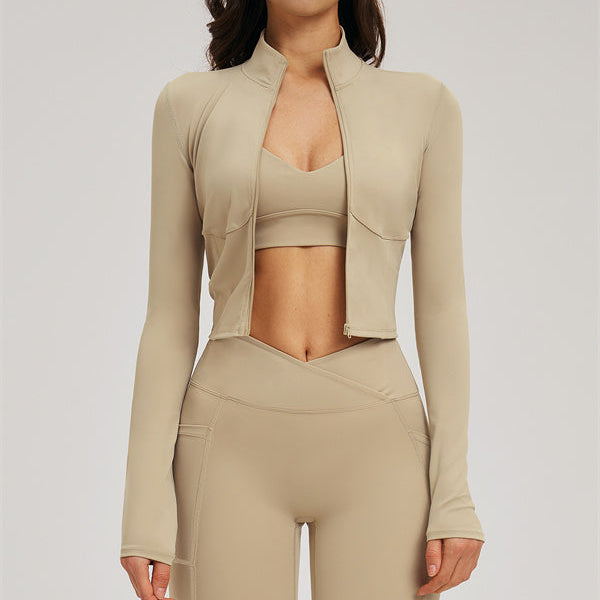 The Sizzle Zip Jacket Sports Bra Flared Leggings 3-Piece Set