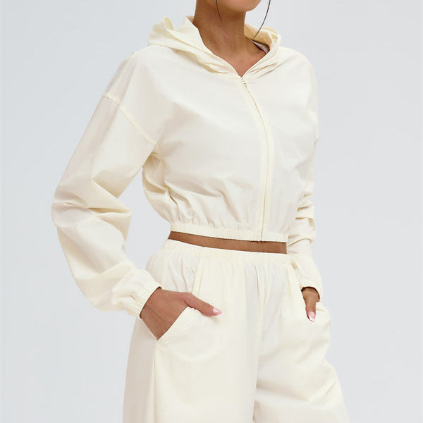 The Svelte UV protection Crop Hoodie Sweatpants 2-Piece Set