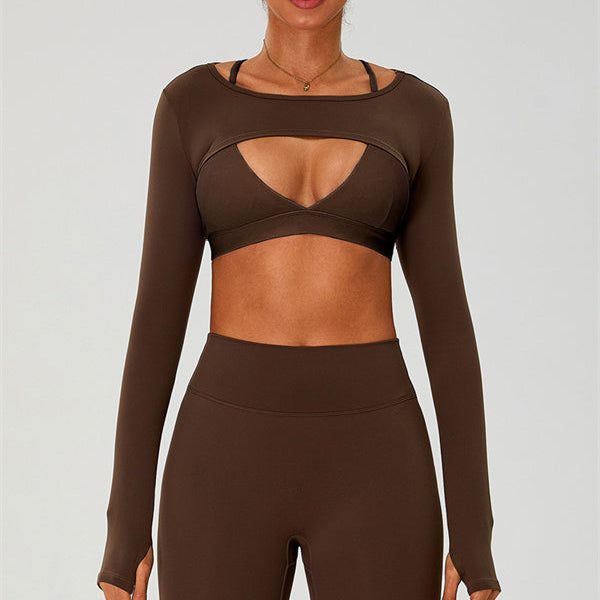 The Ember Sports Bra Crop Top Leggings 3-Piece Set