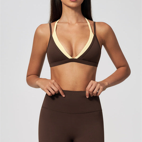 The Seraphine Layered V Sports Bra Leggings 2-Piece Set