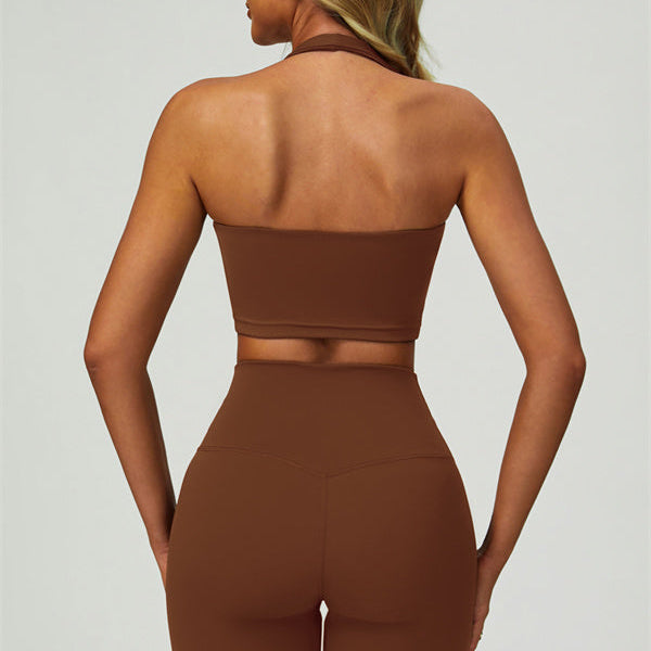 The Seraphine Halter Crop Top Leggings 2-Piece Set