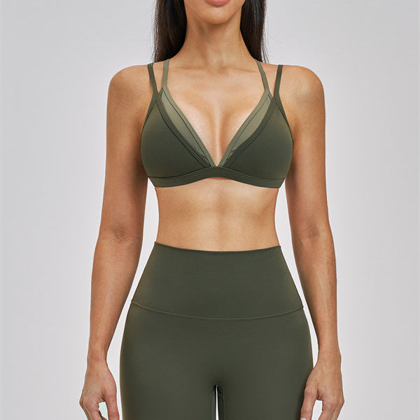 The Seraphine Layered V Sports Bra Leggings 2-Piece Set