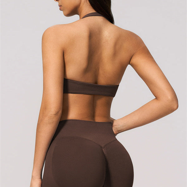 The Velvetine Halter Sports Bra Shorts 2-Piece Set