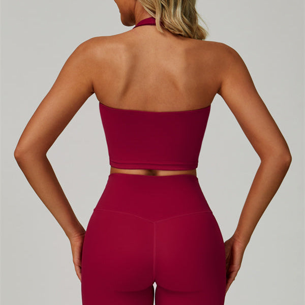 The Seraphine Halter Crop Top Leggings 2-Piece Set