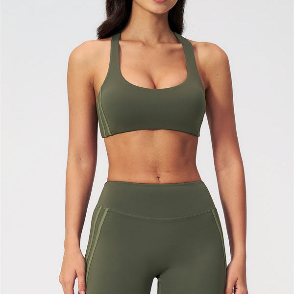 The Evoke Racerback Sports Bra Straight Leg Pants 2-Piece Set