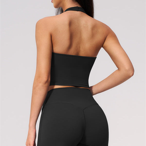 The Twirl Wide Strap Halter Crop Top Straight Leg Pants 2-Piece Set