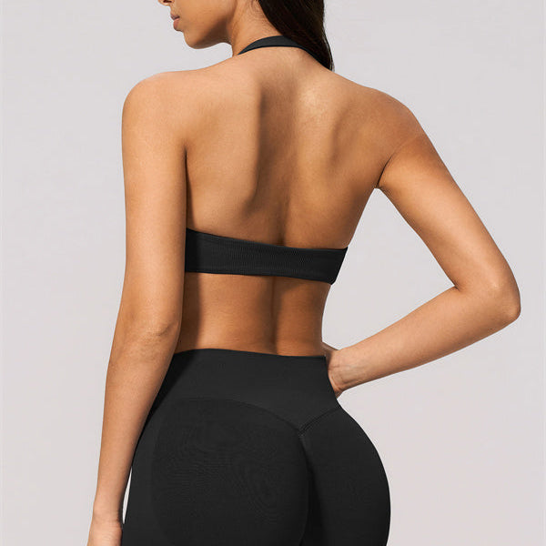 The Velvetine Halter Sports Bra Shorts 2-Piece Set