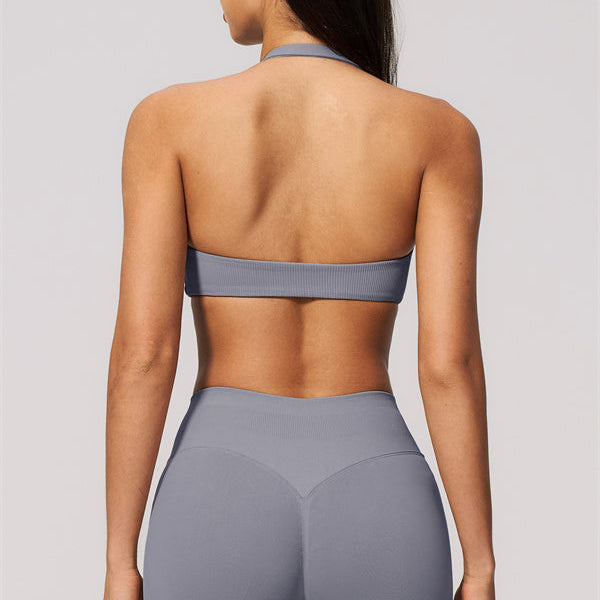 The Velvetine Halter Sports Bra Shorts 2-Piece Set