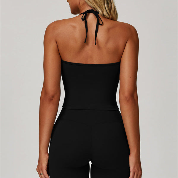 The Surge Halter Crop Top Flared Leggings 2-Piece Set