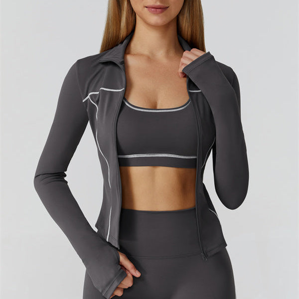 The Venus Zip Top Sports Bra Leggings 3-Piece Set