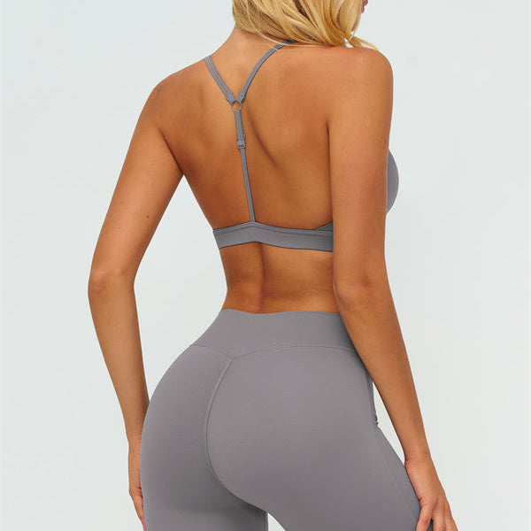 The Lushness Y-Back Sports Bra Flared Leggings 2-Piece Set
