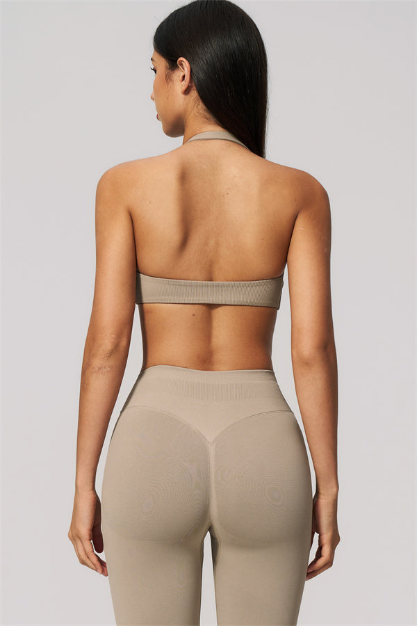 The Velvetine Halter Sports Bra Leggings 2-Piece Set