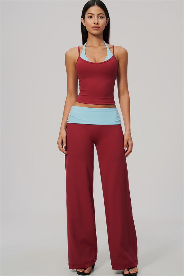 The Cascade Tank Top Color-block Straight Leg Pants 2-Piece Set