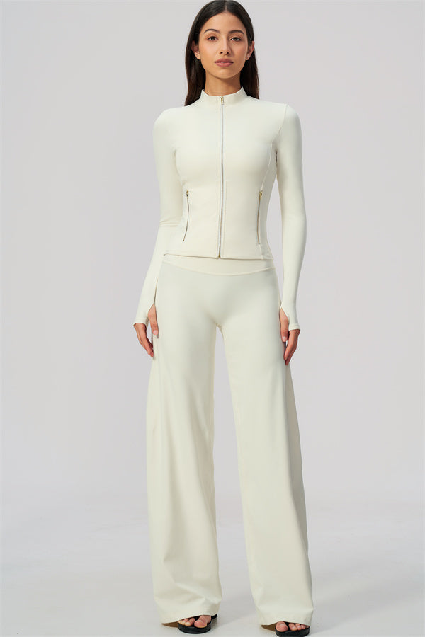 The Twirl Zip Jacket Straight Leg Pants 2-Piece Set