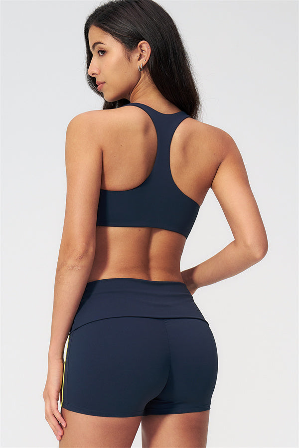 The Evoke Racerback Sports Bra Shorts 2-Piece Set