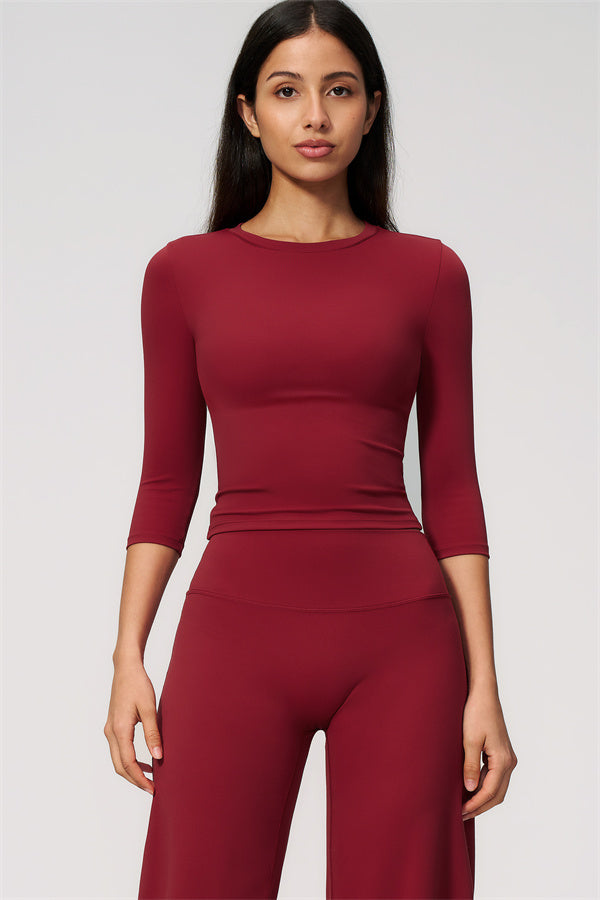 The Natalia Half-Sleeve Top Straight Leg Pants 2-Piece Set