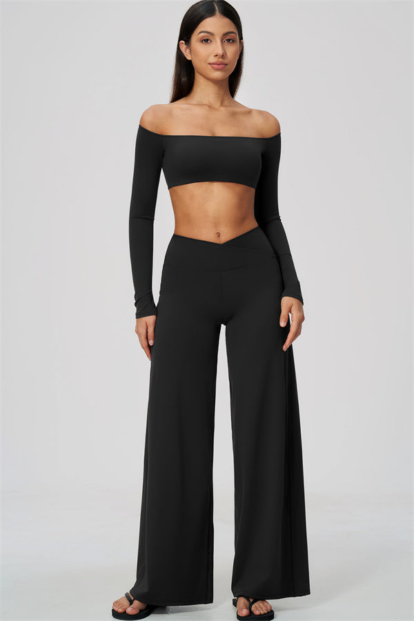 The Soiree Crop Top Straight Leg Pants 2-Piece Set