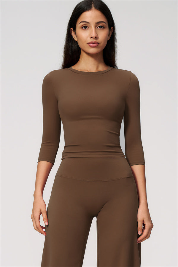 The Natalia Half-Sleeve Top Straight Leg Pants 2-Piece Set