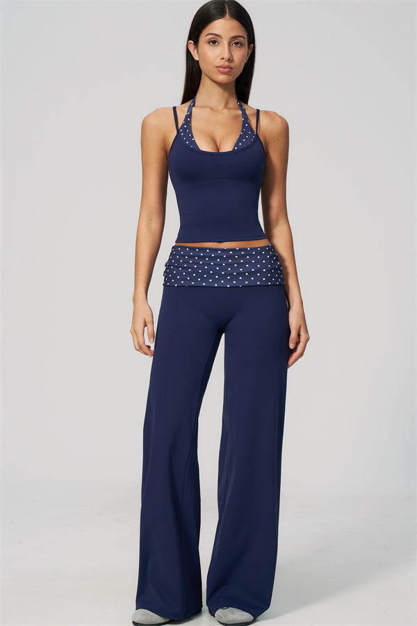 The Enliven Halter Tank Top Straight Leg Pants 2-Piece Set