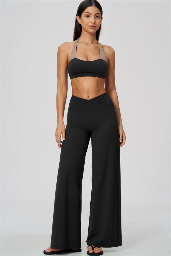 The Soiree Halter Sports Bra Straight Leg Pants 2-Piece Set