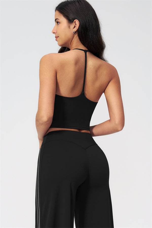 The Evoke Crop Top Straight Leg Pants 2-Piece Set